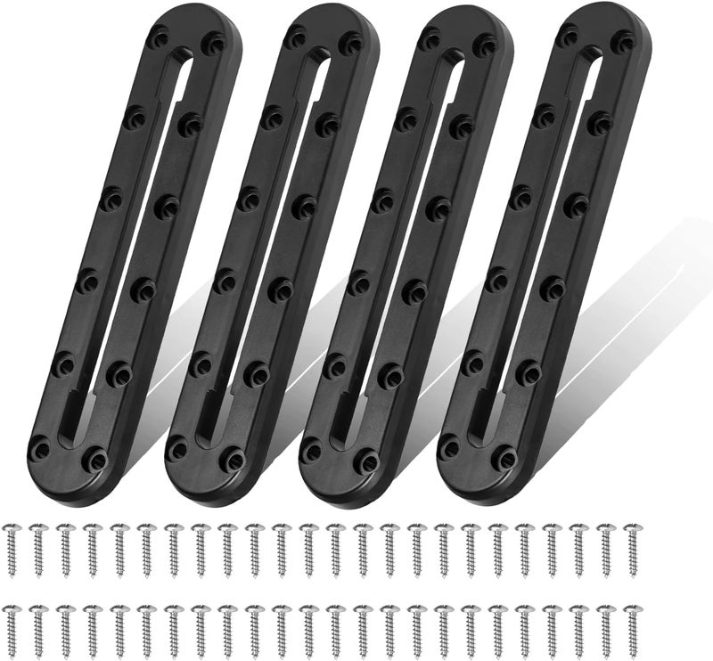 PIHIL Store 9 in Kayak Track Mount, Kayak Rail Track,Kayak Low Profile Gear Track for Fishing Rod Holder, Cup Holder, Paddle Holders, Anchor Cleats,Kayak Track Accessories,12 Holes, 4 Pieces - Image 1